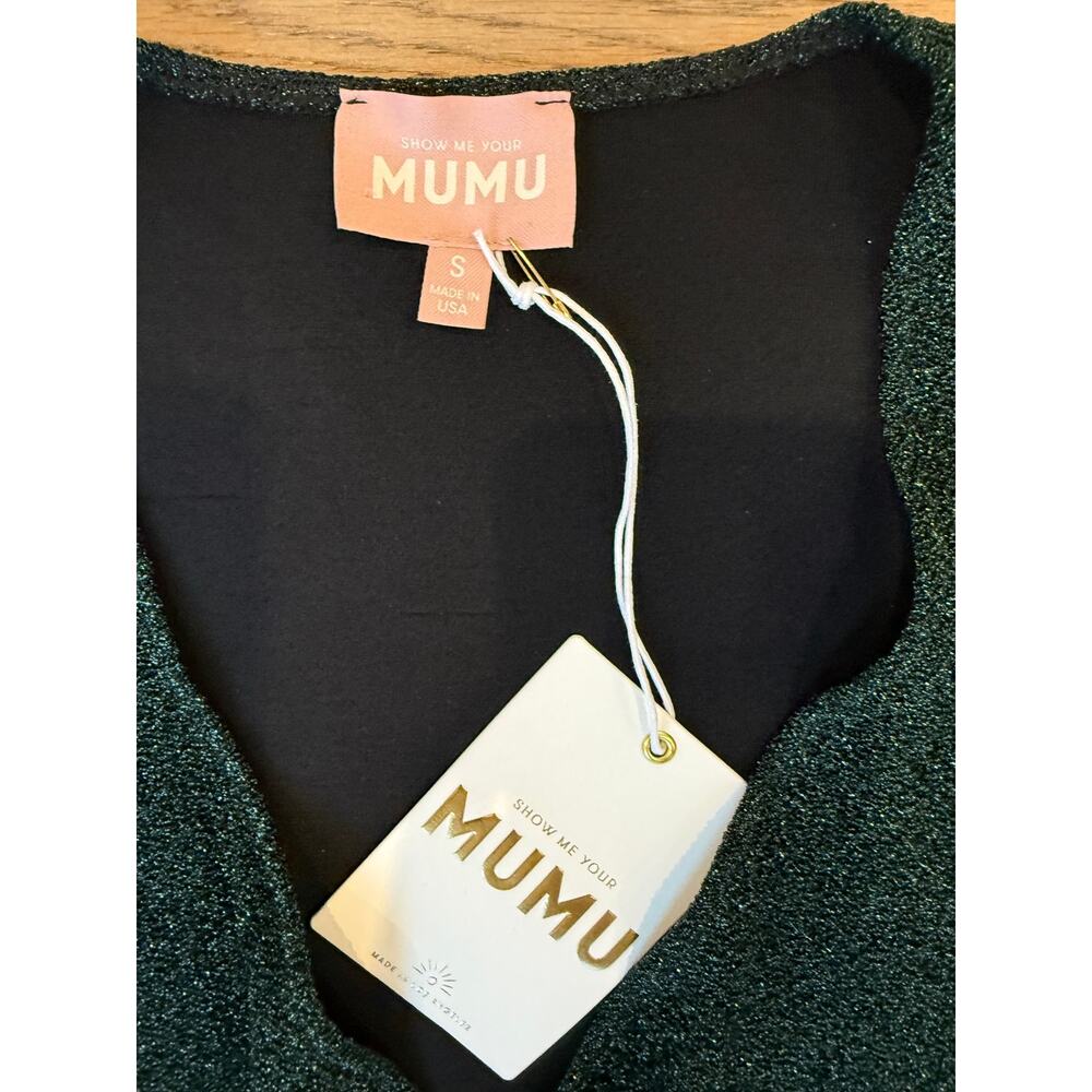 Show Me Your Mumu Kimora Mini Dress Emerald Sparkle NWT Small - Picture 7 of 8